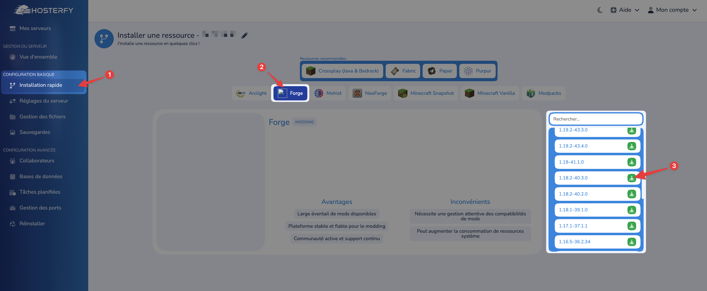 Installation du serveur Minecraft
